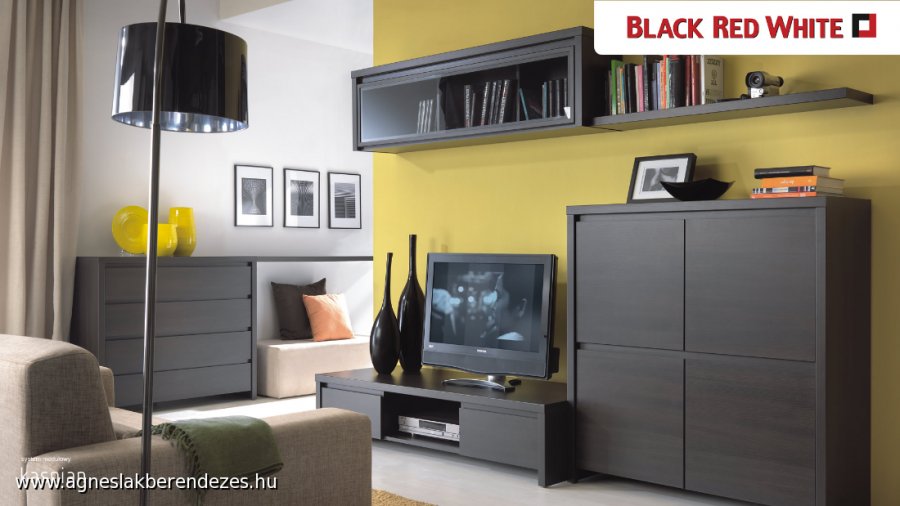 Kaspian elemes bútor, brw, black red white elemes bútor, tap
