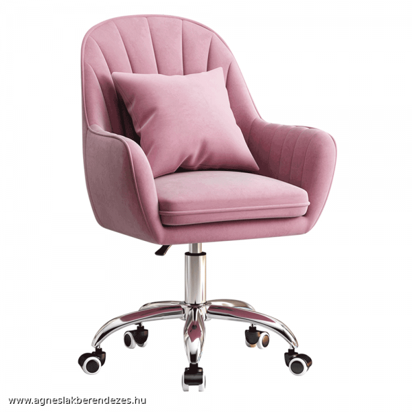 klian rózsaszín pink irodai velvet bársony szék forgószék púder